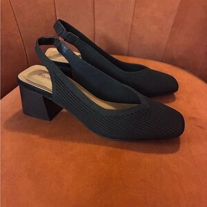 New with tags! Style & Co. Black Knit Slingback Block Heel Pumps